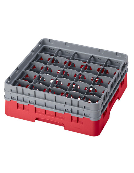 CAMBRO - 25S434-110 - Cesta de lavado 25 comp. 2 alturas - 8,7 cm Ø máx. - alt. máx. 13,5 cm - 50 x 50 x 18,4 cm