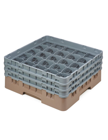 CAMBRO - 25S638-110 - Cesta de lavado 25 comp. 3 alturas - 8,7 cm Ø máx. - alt. máx. 17,6 cm - 50 x 50 x 22,5 cm