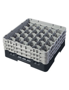 CAMBRO - 30S638-110 - Cesta de lavado 30 comp. 3 alturas - 7,84 cm Ø máx. - alt. máx. 17,6 cm - 50 x 50 x 22,5 cm
