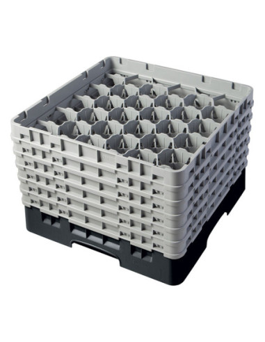 CAMBRO - 30S1114-184 - Cesta de lavado 30 comp. 6 alturas - 7,84 cm Ø máx. - alt. máx. 29,9 cm - 50 x 50 x 34,9 cm